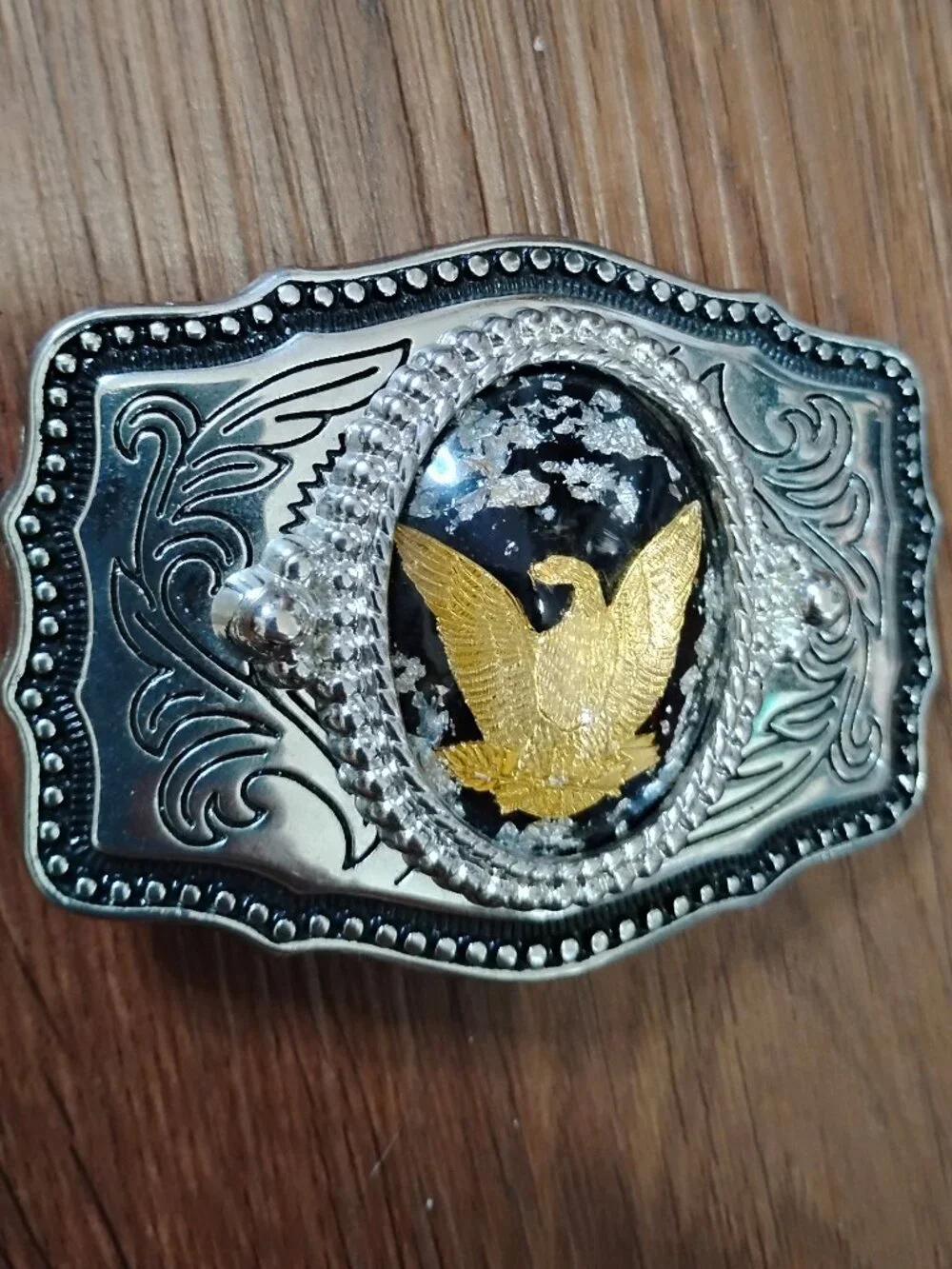 AndWest Oval Gold Eagle Belt Buckle